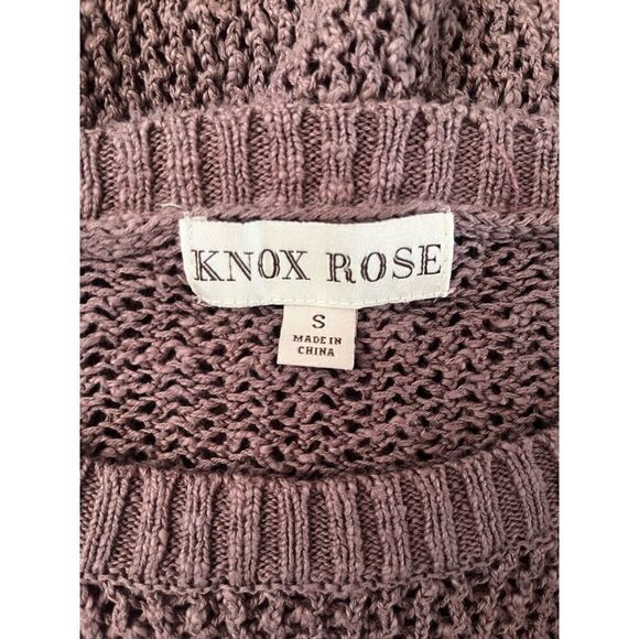 KNOX ROSE LIGHTWEIGHT OPEN KNIT COTTON SWEATER RAINBOW TIE-DYE STRIPED CREWNECK - Picture 10 of 15
